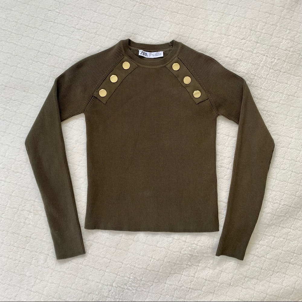 ZARA Ribbed Long Sleeve - Size Small